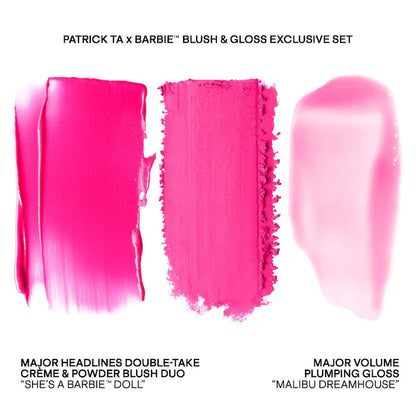 Patrick Ta x Barbie™ Blush Duo and Lip Plumper Set *PRE-ORDER*