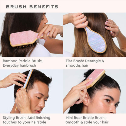 Bamboo Paddle Hair Brush in Pink Sugar *PRE-ORDER*